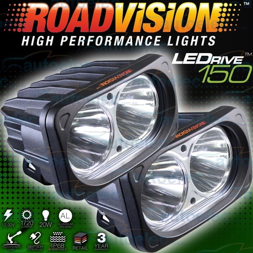 ROADVISION COMPACT 12V VOLT 10W WATT LED DRIVING LIGHT LIGHTS BARS NEW RVD150LED