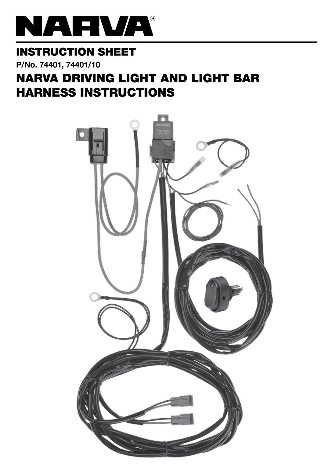 Narva 12v Relay Wiring Harness Loom, Narva Wiring Diagram Driving Lights