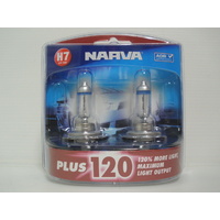 Narva H7 +120% Halogen Light Bulbs Headlight Globes New 12V 48366Bl2