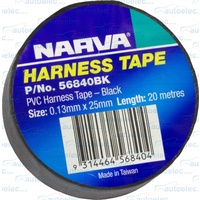 Narva Black Electrical Harness Tape Wiring Pvc 12V 24V Volt 20M Roll 56840Bk