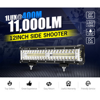 BUNKER INDUST 12inch LED Light Bar Side Shooter Combo Beam Work Driving OffRoad 4WD