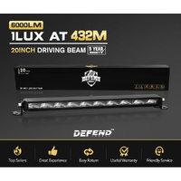 DEFEND INDUST 20inch LED Light Bar Slim Single Row Work Driving Lamp 4X4 Offroad