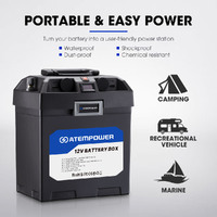ATEM POWER 12V Portable Battery Box Deep Cycle Power Marine Solar USB Camping