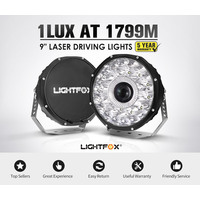 LIGHTFOX 9inch Laser  LED Driving Lights Osram Black Round Offroad Truck SUV 4x4