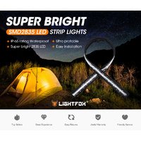 LIGHTFOX 12V 1.3M LED Camping Light Flexible 2835 SMD Strip Caravan Boat Waterproof Amber