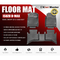 KIWI MASTER 3D TPE Car Floor Mats Liner Fit  ISUZU D-MAX DMAX Dual Cab MY 2012~2020 JULY