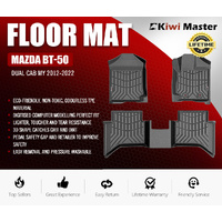 KIWI MASTER Car Floor Mats Fit Mazda BT-50 Dual Cab 2012-MY2022