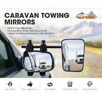 SAN HIMA Pair Towing Mirrors Universal Multi Fit Clamp On 4X4 Caravan Trailer