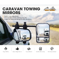 SAN HIMA 2x Towing Mirrors Pair Clip on Multi Fit Clamp On Towing Caravan 4X4 Trailer