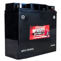 Power AGM 12V 19AH 315CCAs Motorcycle Battery
