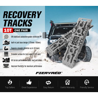 FIERYRED Recovery Tracks Sand Track 10T Vehicle Sand Snow Mud 4WD Grey
