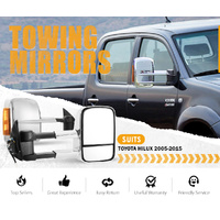 SAN HIMA Pair Towing Mirrors for Toyota Hilux 2005-2015 Chrome