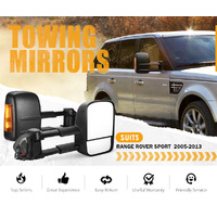 SAN HIMA Pair Towing Mirrors for Range Rover Sport 2005-2013 Black w/ Indicator
