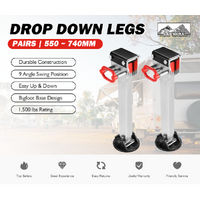 SAN HIMA 2x 740mm Drop Down Corner Steadies Stabilizer Legs Caravan Camper Trailer New