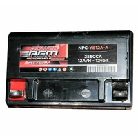 Power AGM 12V 12AH 200 CCAs Motorcycle Battery