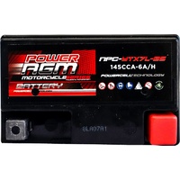Power AGM 12V 6AH 130CCAs Motorcycle Battery