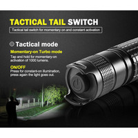 LIGHTFOX LED Tactical Flashlight Torch L2 Chip USB Rechargeable Battery
