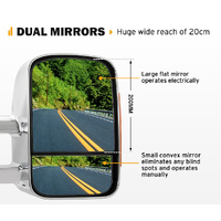 SAN HIMA Pair Towing Mirrors for Toyota Hilux 2005-2015 Chrome
