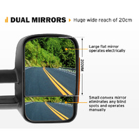 SAN HIMA Pair Towing Mirrors for Isuzu D-Max DMax 2007-2011 Black