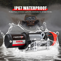 FIERYRED Electric Winch 12V 5500LBS/2495kg Steel Cable Wireless Remote BOAT 4WD