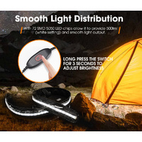 LIGHTFOX Pair 12V LED Camping Light 1.3M White