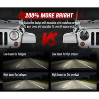 2x 7inch LED Headlights Insert Hi-Lo Beam DRL for Jeep Wrangler Patrol GQ