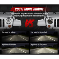 LIGHTFOX Pair 7inch LED Headlight for Jeep Patrol GQ