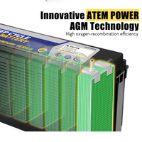 ATEM POWER 12V 120Ah AGM Battery Deep Cycle Slim Portable 4WD Sealed Solar Marine