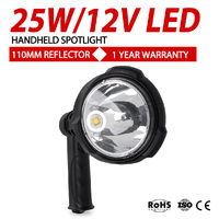 LIGHTFOX 25W Handheld Spot Light Rechargeable LED Spotlight Hunting Shooting 12V
