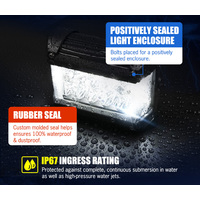 BUNKER INDUST 2X 4inch Side Shooter LED Work Light Tri-Row Pods Spot Flood Driving Lamps 4WD