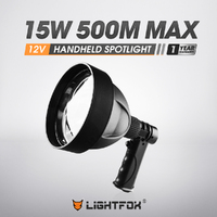 LIGHTFOX 15W T6 Handheld Spot Light Rechargeable LED Spotlight Hunting Shooting 12V