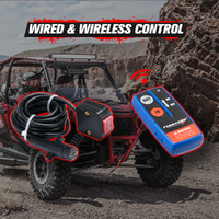 FIERYRED 5500LBS/2495KGS Electric Winch 12V Synthetic Rope Wireless UTV ATV 4WD