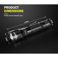 LIGHTFOX LED Tactical Flashlight Torch L2 Chip USB Rechargeable Battery