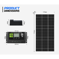 ATEM POWER 12V 200W Solar Panel Kit Mono Fixed Caravan Camping Power Battery Charging
