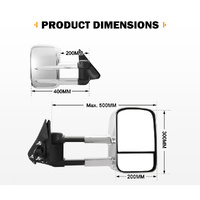 SAN HIMA Pair Towing Mirrors for Nissan Patrol GU Y61 Cab Chassis 1997-2016