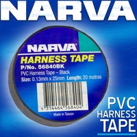 Narva Black Electrical Harness Tape Wiring Pvc 12V 24V Volt 20M Roll 56840Bk