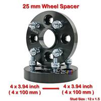 2x 25mm 12x1.5 4x100mm hub centric wheel spacer for honda civic proton