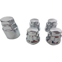 1/2" Chrome Wheel Lock Nut Set (4 + Key) Mag Steel Ford Falcon Fitment Some Jeep
