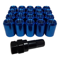 20 x 1/2" Blue Internal Hex Tuner Wheel Nut Fit Ford Falcon Some Jeep + Key