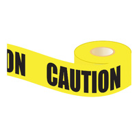 Lufkin 100m x 75mm Tape Barricade Caution Yellow BC100