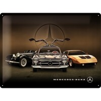 Nostalgic-Art Large Sign Mercedes-Benz 3 Cars