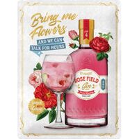 Nostalgic-Art Large Sign Gin & Tonic Pink Gin Flowers