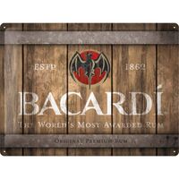 Nostalgic-Art Large Sign Bacardi - Wood Barrel Logo