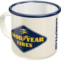 Nostalgic-Art Enamel Mug Goodyear Logo White