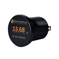 Enerdrive Round OLED DC Voltmeter 8-60V DC IP66