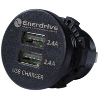 Enerdrive Round USB 4.8A GREEN LED - OLED Style 12/24V