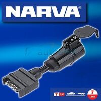 Narva Car Trailer Adapter 7 Pin Flat Male Plug To 7 Round Female Socket 82245