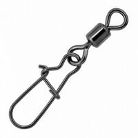10 Pack of Size 5 Asari Black Rolling Swivels with Snaps - 20kg