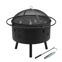 MOBI 30" 2-in-1 Fire Pit BBQ Grill Outdoor Fireplace Brazier Camping Patio Heater