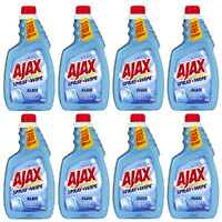 8PK Ajax Spray N Wipe Glass Cleaner Refill 500ml